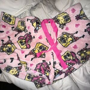 Pink SpongeBob SquarePants plush sleep shorts women’s size 2XL
